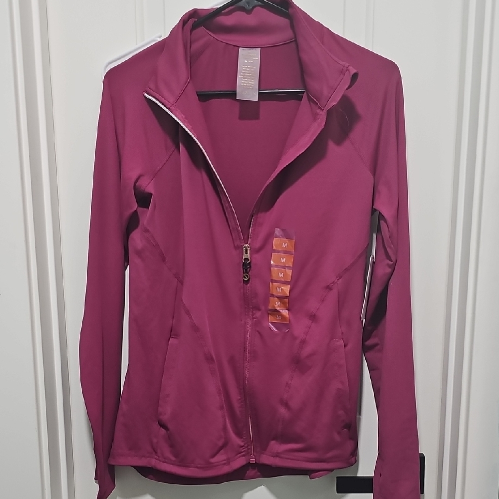 SHAPE Pink Athletic Zip-Up Jacket with Standing Collar